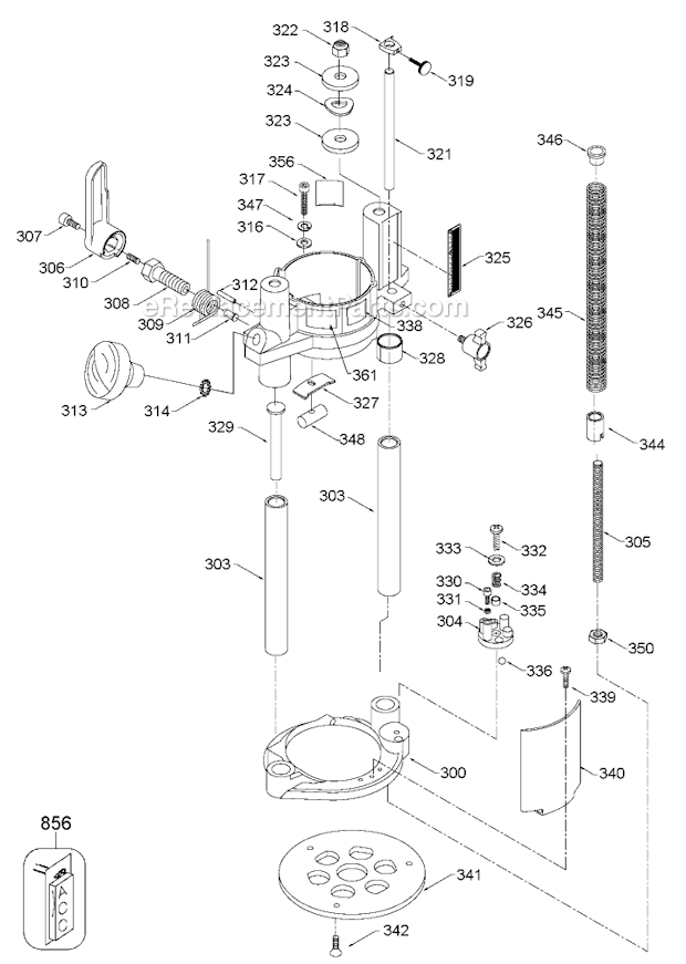 Page C Diagram and Parts List for 693LRPK Type 8 Porter Cable Router